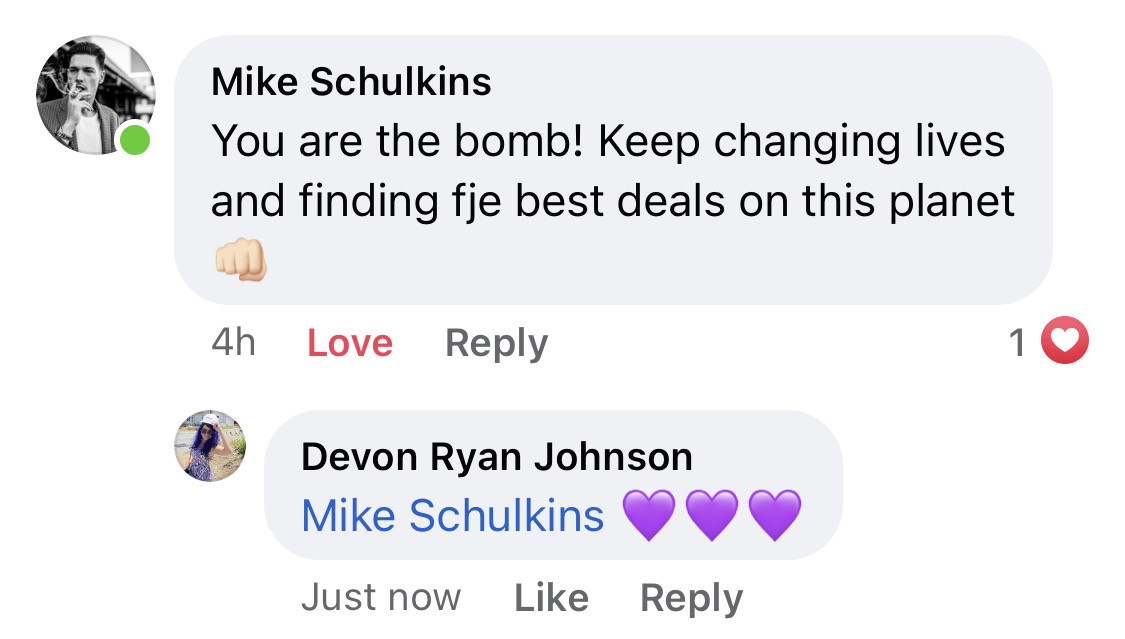 Community comment about changing lives